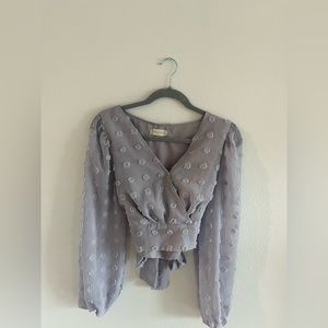 lavender blouse